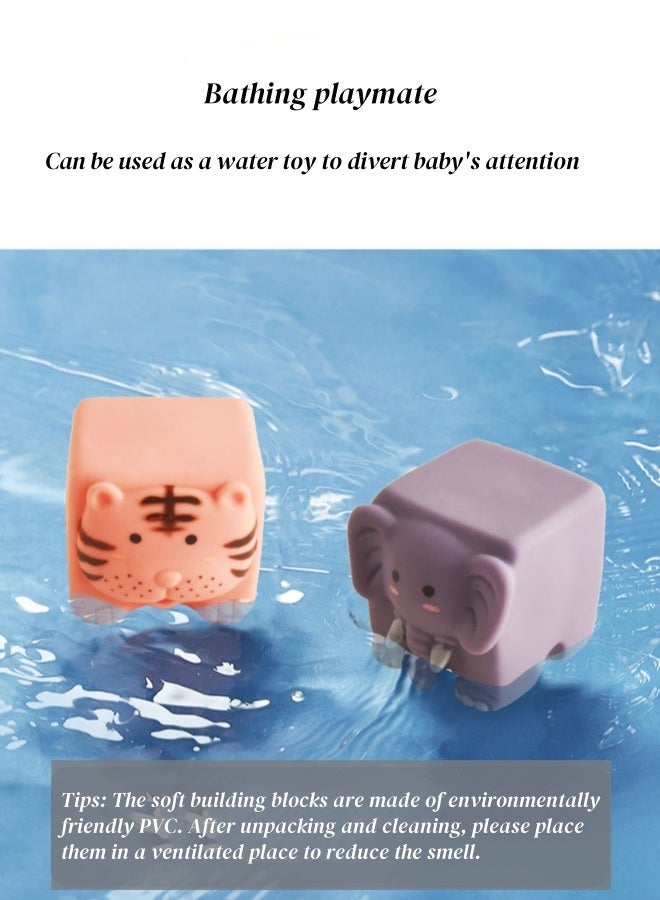 oldlaiben Baby Soft Stacking Blocks,Montessori Sensory Toys,Babies Educational Animal & Number Stacking Toys,Squeeze Sensory Play,Cartoon Relief Puzzle Blocks,Infant  Sensory Toys,Textures 6 Months And Up(13PCS) - Image 5