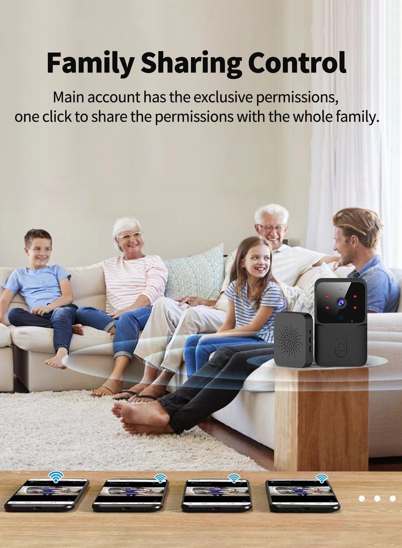 Bcarenest Smart WiFi Video Doorbell with Tuya App, Two-Way Audio & Voice Changer, IR Night Vision, Family Sharing, 400mAh Battery, Long Standby Time - Image 5