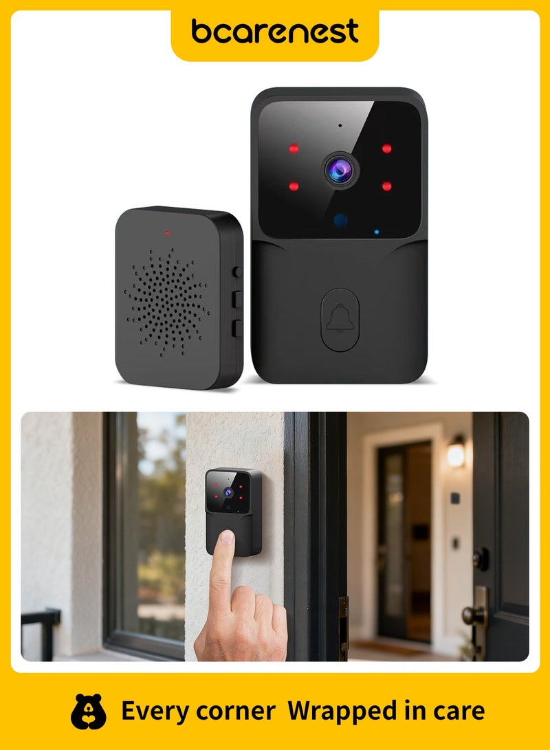 Bcarenest Smart WiFi Video Doorbell with Tuya App, Two-Way Audio & Voice Changer, IR Night Vision, Family Sharing, 400mAh Battery, Long Standby Time - Image 1