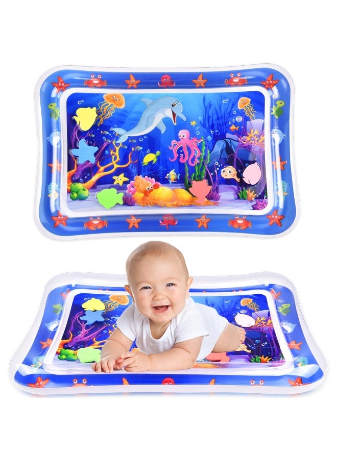 بساط مائي للعب أثناء النوم على البطن، بساط مائي للأطفال للنشاط الحسي المنفوخ للرضع 3-12 شهرًا، صالة أنشطة تطورية للأطفال الرضع، هدية للأطفال الصغار - Image 1