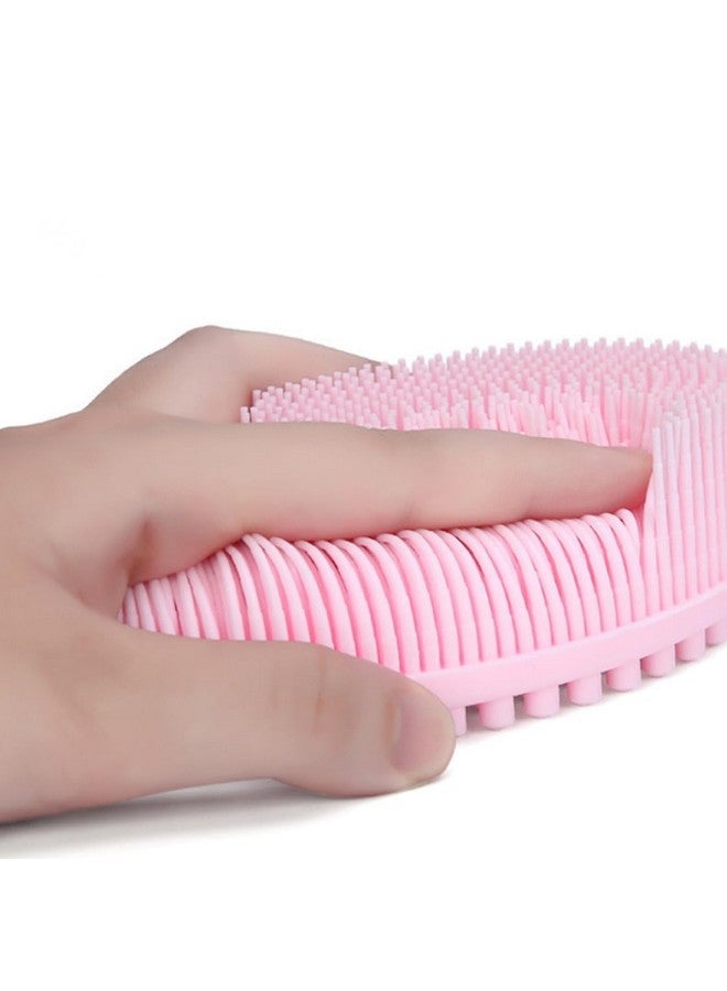 PAGHADI Silicone Loofah Bath Brush Pink Bath Tool Bath Massage Brush Exfoliating Silicone Body Scrubber Glowing Skin Bath Brush for Bathing brush - Image 2