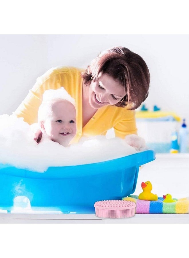 PAGHADI Silicone Loofah Bath Brush Pink Bath Tool Bath Massage Brush Exfoliating Silicone Body Scrubber Glowing Skin Bath Brush for Bathing brush - Image 3