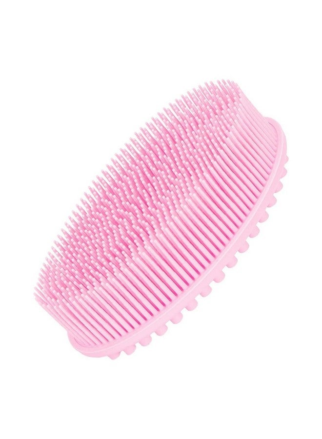 PAGHADI Silicone Loofah Bath Brush Pink Bath Tool Bath Massage Brush Exfoliating Silicone Body Scrubber Glowing Skin Bath Brush for Bathing brush - Image 1
