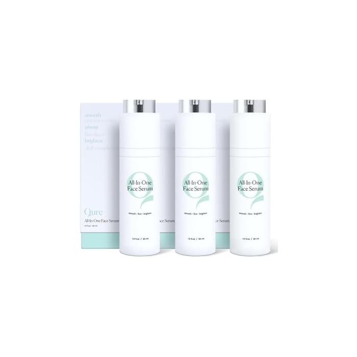 Qure All In One Hyaluronic Acid Serum for Face, Facial Serum With Niacinamides, Retinol, Lactic & Mandelic Acid, Bakuchiol, Peptides & Vitamin C Formulated For Fine Lines & Wrinkles - 6 Month Supply