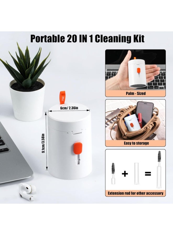 walrfid Laptop Phone Screen Cleaner Kit, Computer Keyboard Brush Cleaning Spray for iPhone AirPods MacBook iPad, 20-in-1 Electronic Device Clean Tool for Camera Earbud Car Screens (White) - Image 4