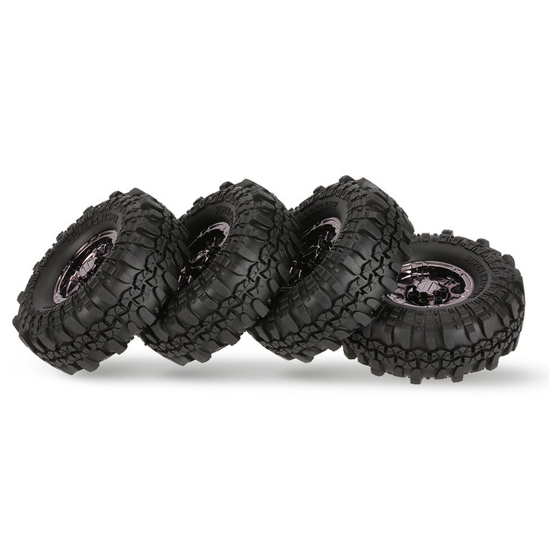 4Pcs 1.9 Inch 110mm 1/10 Rock Crawler Tires with Beadlock Wheel Rim for D90 SCX10 AXIAL RC4WD TF2 RC Car Truck Monster Truck Bigfoot - Image 1