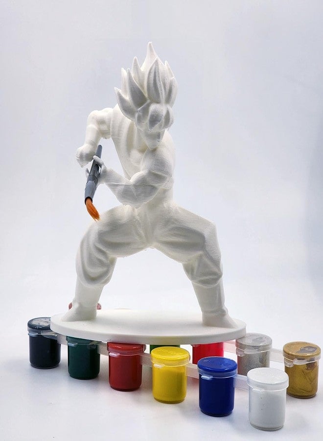 CUBIX3D DIY Paint Your Own Anime Fighter Statue Kit | 12 Colors & Brush Included | Art & Craft Activity for Kids & Adults | Stress Relief & Home Decor Figurine - Image 3