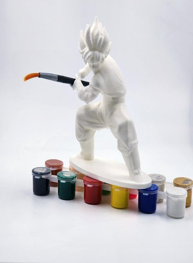 CUBIX3D DIY Paint Your Own Anime Fighter Statue Kit | 12 Colors & Brush Included | Art & Craft Activity for Kids & Adults | Stress Relief & Home Decor Figurine - Image 5