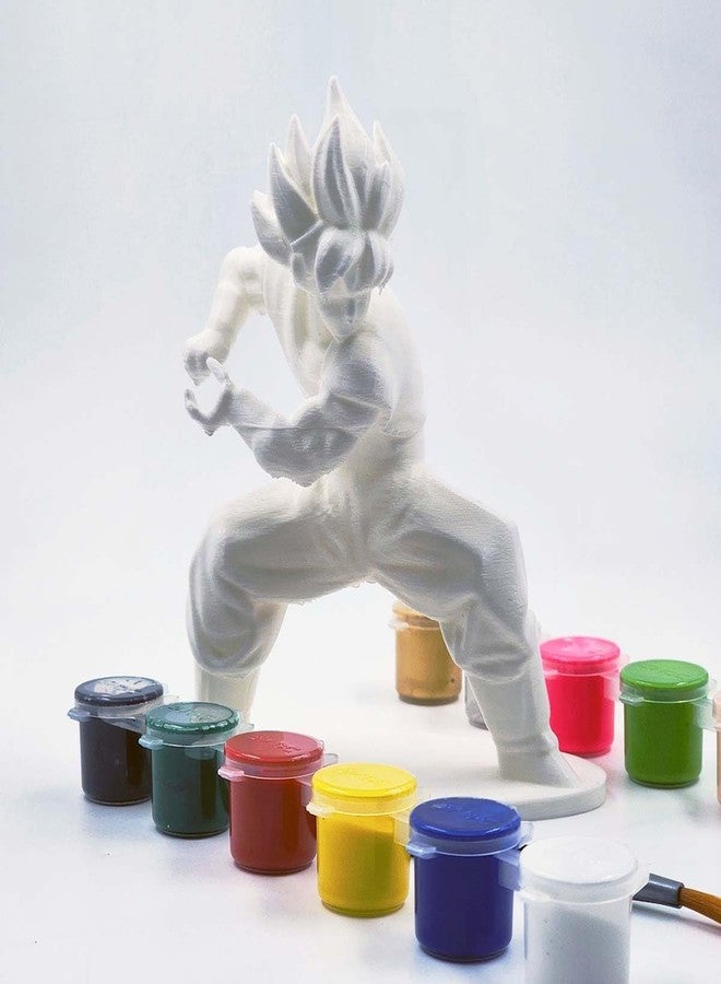 CUBIX3D DIY Paint Your Own Anime Fighter Statue Kit | 12 Colors & Brush Included | Art & Craft Activity for Kids & Adults | Stress Relief & Home Decor Figurine - Image 1