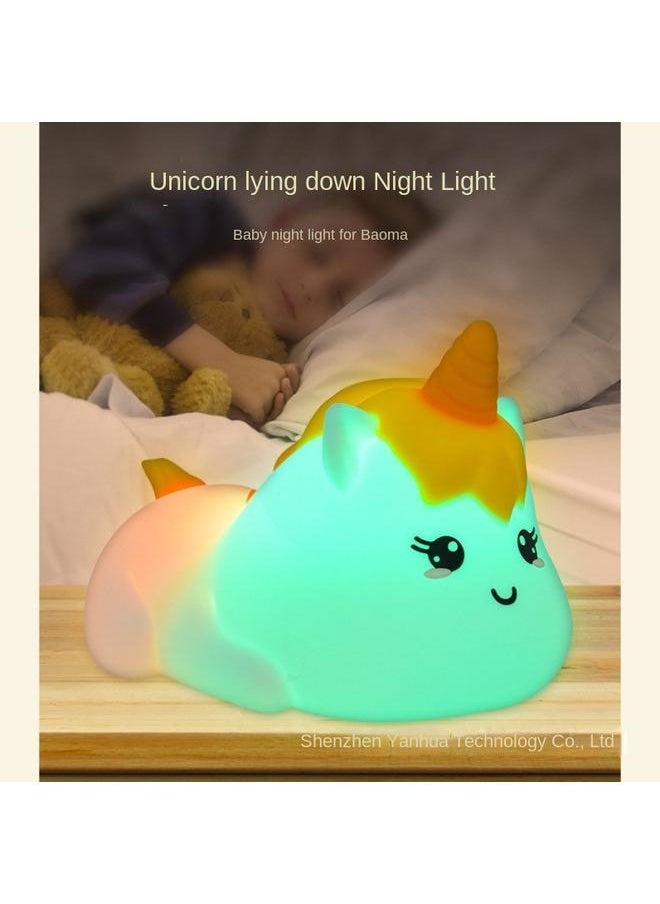 Bluejw - New Product Unicorn Pat Light USB Charging Bedside Remote Control Timing Eye Protection Sleep Night Light - Image 1