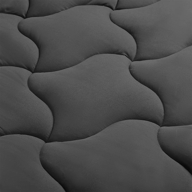 SLEEP ZONE King Size Mattress Pad Cooling Mattress Topper Quilted Fitted Mattress Cover Machine Washable Mattress Protector Soft Fluffy Down Alternative Deep Pocket 821 inch Black King - Image 2