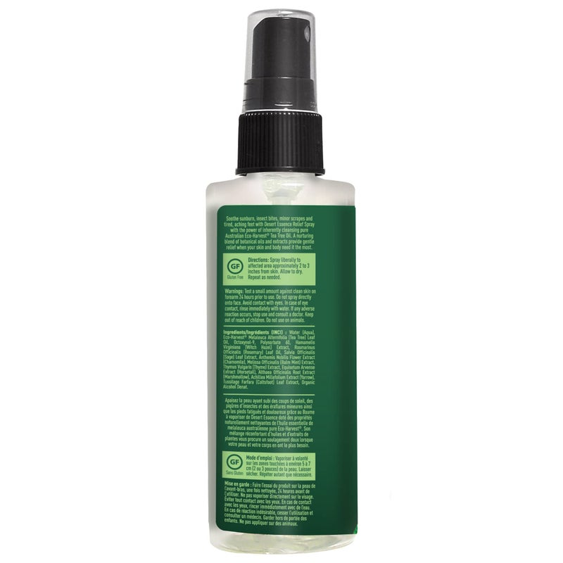 Relief Spray - 4 Fl Oz - Antiseptic Eco-Harvest Tea Tree Oil  Other Essential Oils - Natural First Aid - Minor Burns - Sunburn - Insect Bites - Scrapes - May Comfort Aching Feet - Image 3