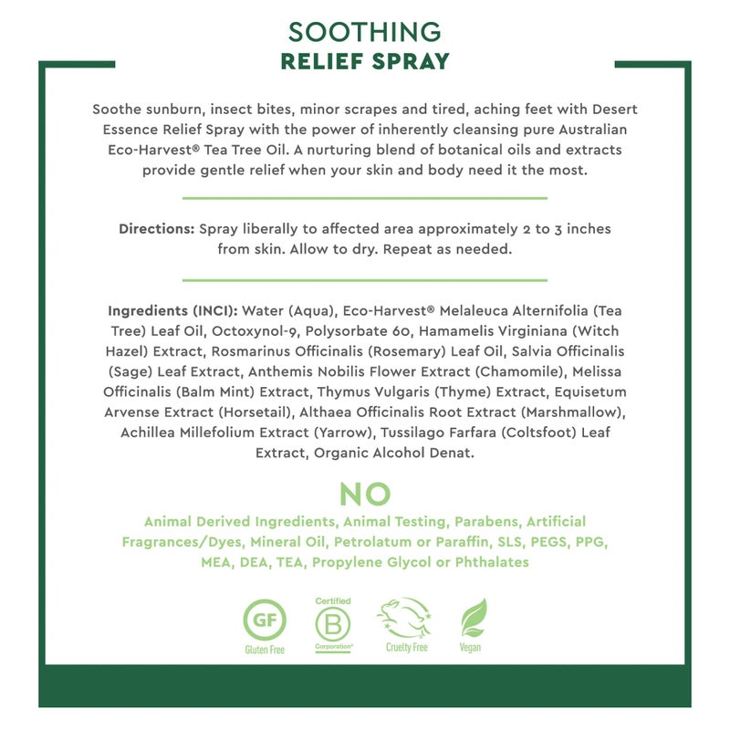 Relief Spray - 4 Fl Oz - Antiseptic Eco-Harvest Tea Tree Oil  Other Essential Oils - Natural First Aid - Minor Burns - Sunburn - Insect Bites - Scrapes - May Comfort Aching Feet - Image 5