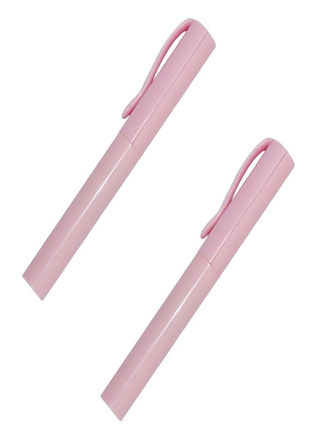 Dwuww 2Pcs Pink Pen Shape Folding Scissors, Multifunctional Handwork Art Scissors Stationary DIY Safe Folding Scissor 2-in-1 Pen Style Scissor Use Safety Cutting Tool Craft Supplies - Image 1