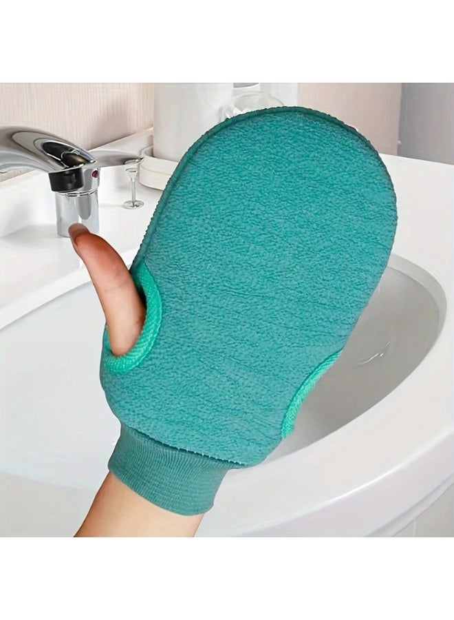 يوكانبي ٤ قطع من قفازات الاستحمام للتقشير – قفازات مزدوجة الجوانب لتقشير الجسم والتدليك، إكسسوارات استحمام قابلة لإعادة الاستخدام - Image 4