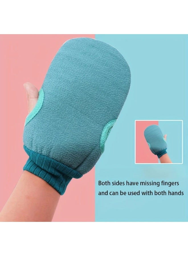 يوكانبي ٤ قطع من قفازات الاستحمام للتقشير – قفازات مزدوجة الجوانب لتقشير الجسم والتدليك، إكسسوارات استحمام قابلة لإعادة الاستخدام - Image 5