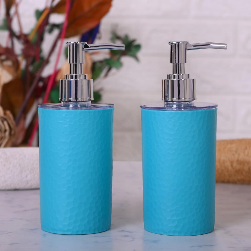 Shenron Blue Liquid Soap Dispenser for Wash Basin & Bathroom, Liquid Soap Refillable Plastic Dispenser Hand Wash, Soap Dispenser for Kitchen & Household use, Set of 2 (Plastic) - Image 1