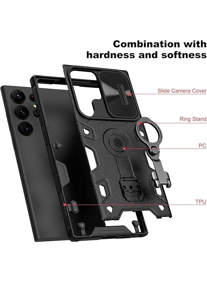 Nillkin CamShield Armor Pro Series Cover Case Designed For Samsung Galaxy S23 Ultra - Black - Image 4