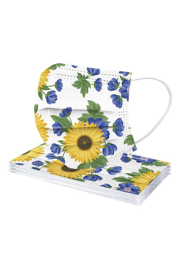 نيبمينينت أقنعة وجه للاستخدام مرة واحدة بتصميم زهرة عباد الشمس من 50 قطعة - Image 3