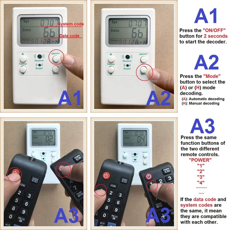 RCECAOSHAN Generic Universal Tv Ir Remote Control Decoder Tester Infrared Remote Control Testing - Image 3