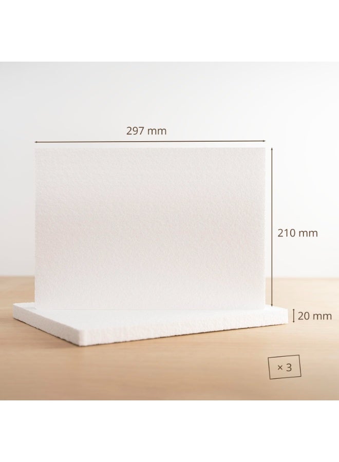 كرافت ماجيك ألواح بوليسترين مقاس A4 (210 × 297 × 2 سم) - عبوة من 3 ألواح فوم بيضاء للأعمال الفنية والحرف اليدوية وصناعة النماذج ومشاريع الأعمال اليدوية الإبداعية. - Image 3