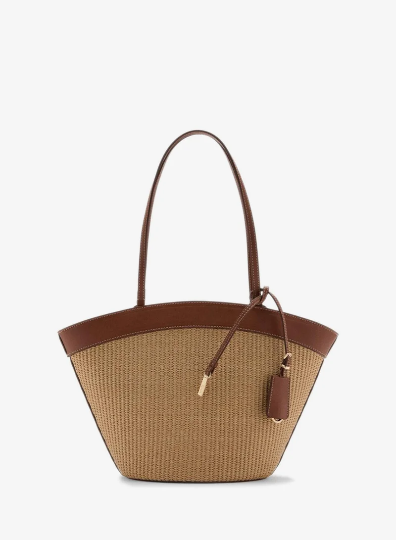 مانجو Contrast canvas shopper bag