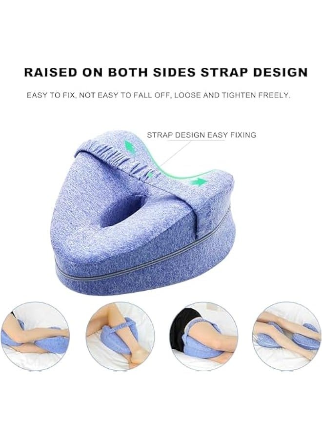 TRASSLE Leg Pillow,Ergonomic Side Sleeping Pillows,Memory Foam Knee Pillow with Strap for Side Sleeper,Leg Support Cushion with Removable and Washable Cover  - Image 3