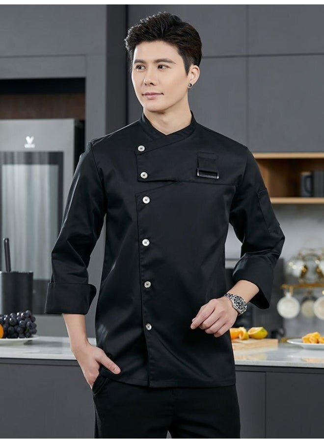 NIBEMINENT Apron  For Chef Restaurant Kitchen Clothes  Hotel Short Men Sleeve Coat Summer Jacket Uniform Cooking  - Image 1