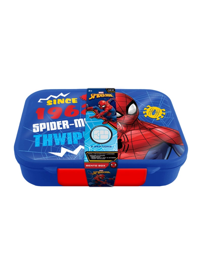 MARVEL Spider-Man Lunch Bento Box – 6 Dividers – 1100ML – Marvel Lunch Box for Kids - Image 1