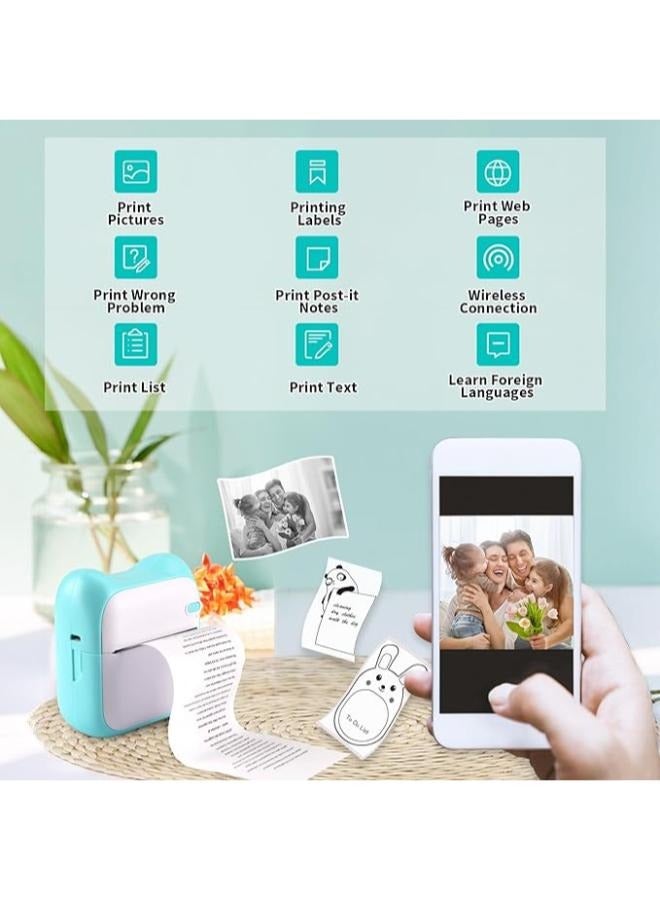Executive LLC Mini Wireless Thermal Printer for iPhone and Android Handheld Bluetooth Thermal Printer with Sticker White Printing for Memo DIY Photo Journal List  - Image 2