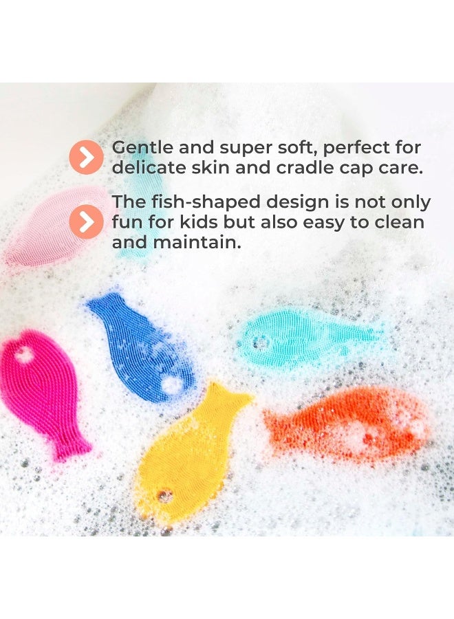 Innobaby Bathin' Smart Silicone Sensory Fish Bath Scrub for Babies and Toddlers - Purple - Image 4