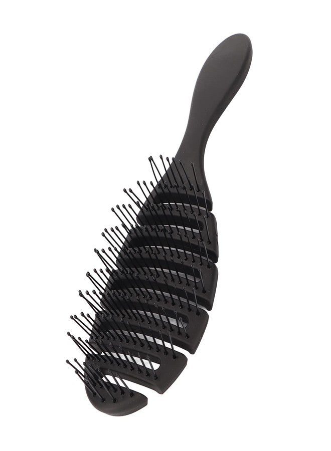 AMONIDA Detangling Hair Brush Lightweight Black Hollow Out Elastic Hair Brush for Men Hair Salon - Image 1
