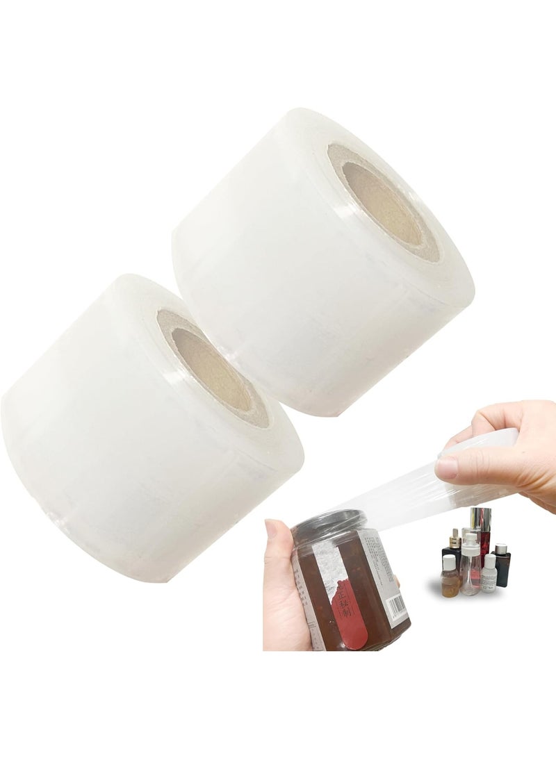 Mini Stretch Wrap for Bottles Jars Seals Heavy Duty Stretch Film 1.57in*1000ft Unheated Bottles Packing Supplies Shrink Wrap Roll for Jars Bottles Cans Tin Lip Gloss - Image 1