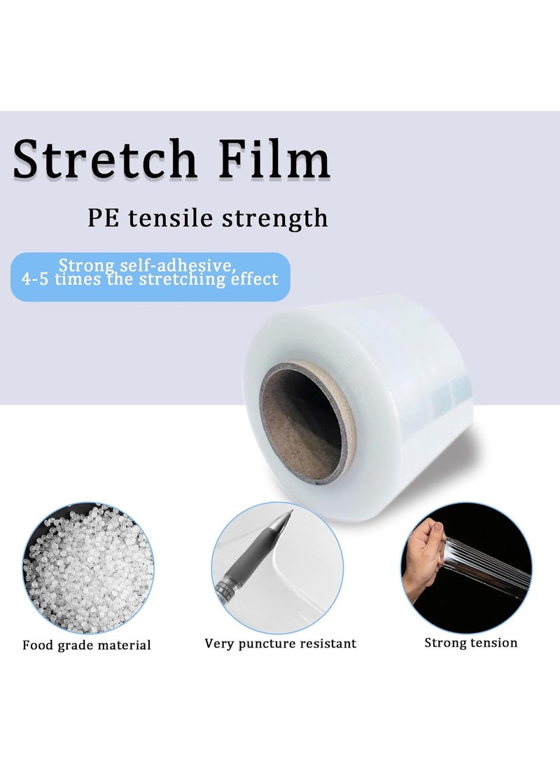Mini Stretch Wrap for Bottles Jars Seals Heavy Duty Stretch Film 1.57in*1000ft Unheated Bottles Packing Supplies Shrink Wrap Roll for Jars Bottles Cans Tin Lip Gloss - Image 2