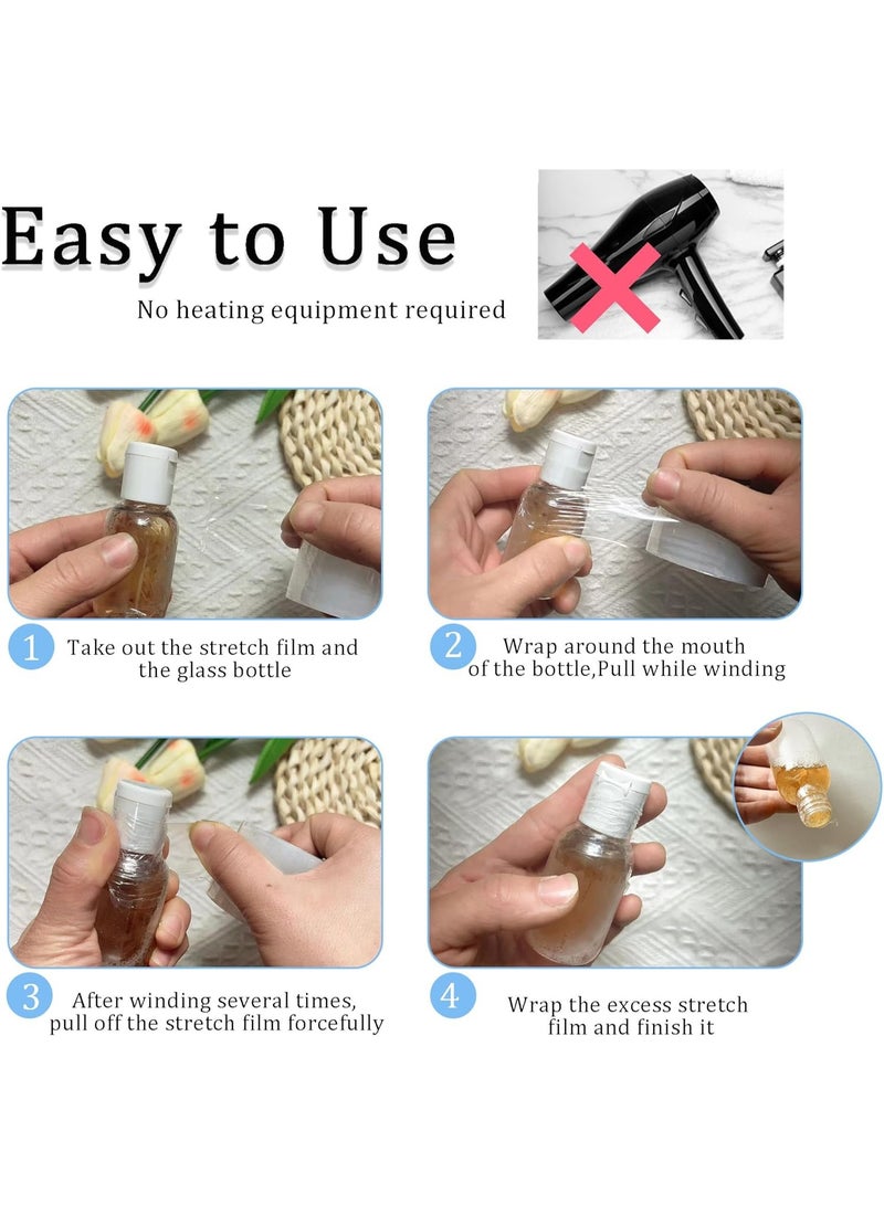 Mini Stretch Wrap for Bottles Jars Seals Heavy Duty Stretch Film 1.57in*1000ft Unheated Bottles Packing Supplies Shrink Wrap Roll for Jars Bottles Cans Tin Lip Gloss - Image 4