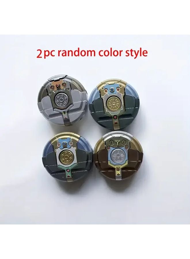 2pcs Random Color Mechanical Deformation Fidget Spinner Robot Toy 360 Degree Spinning Gravity Sensing Transforming Shape ABS Resin Desk Prank Gadget - Image 1