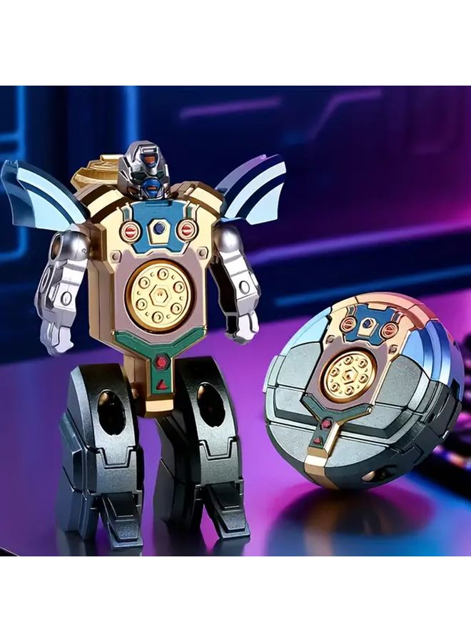 2pcs Random Color Mechanical Deformation Fidget Spinner Robot Toy 360 Degree Spinning Gravity Sensing Transforming Shape ABS Resin Desk Prank Gadget - Image 2