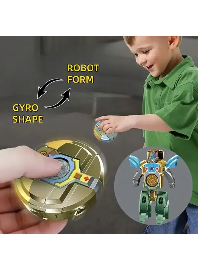 2pcs Random Color Mechanical Deformation Fidget Spinner Robot Toy 360 Degree Spinning Gravity Sensing Transforming Shape ABS Resin Desk Prank Gadget - Image 4