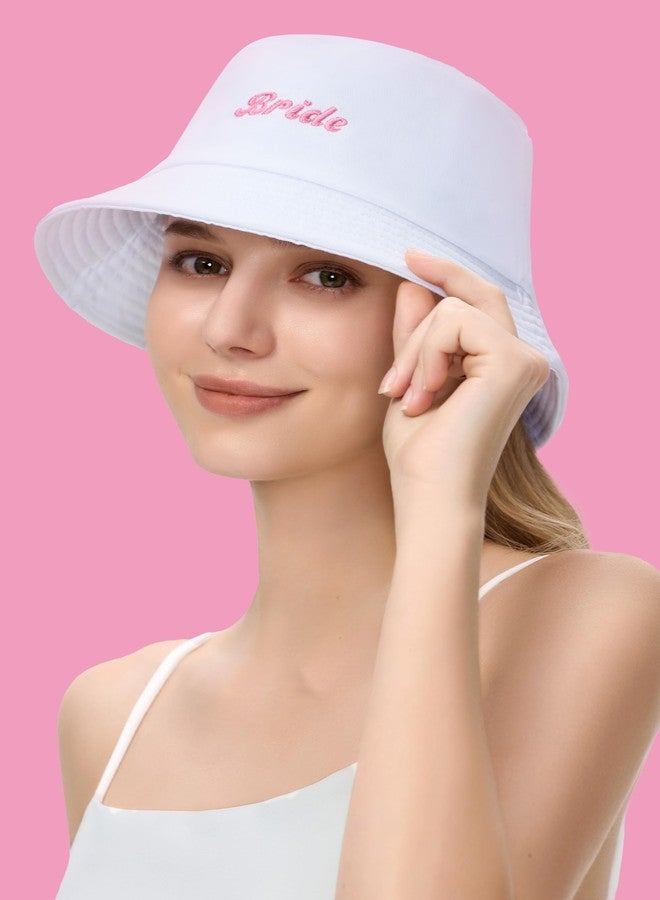 كوكو لاند قبعة دلو بيضاء للعروس من كوكولاند - قبعة شمسية للشاطئ للعروس، إكسسوار مثالي لحفلات توديع العزوبية والخطوبة في الهواء الطلق - Image 3