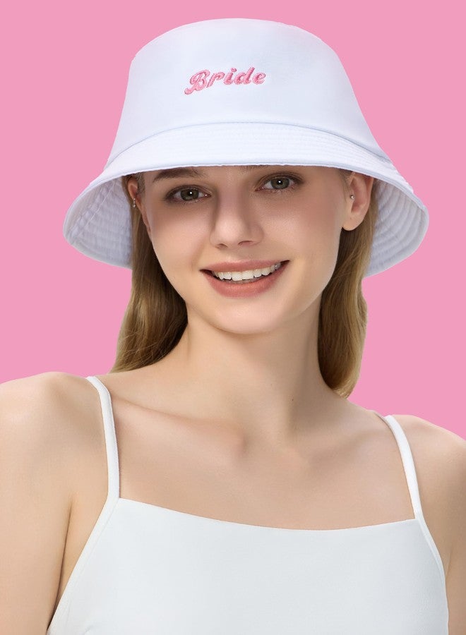 كوكو لاند قبعة دلو بيضاء للعروس من كوكولاند - قبعة شمسية للشاطئ للعروس، إكسسوار مثالي لحفلات توديع العزوبية والخطوبة في الهواء الطلق - Image 2