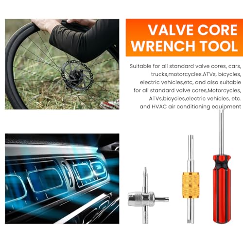 STHIRA 3Pcs Tire Valve Core Tools for Presta & Schrader, Schrader Valve Core Remover, Double-ended Valve Core Remover, 4-in-1 Valve Tool, Multifunctional Valve Core Remover and Installer Tools - Image 5