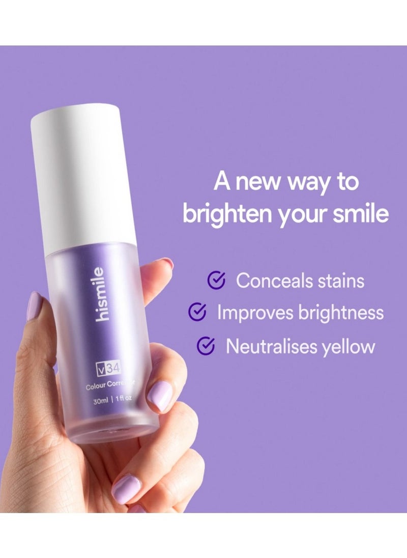 HiSmile Teeth Color Corrector, Purple Teeth Brightening Toothpaste, Remove Stains, Teeth Brightening Purple Toothpaste, Remove Coffee, Stains, Yellow Teeth (30ml）  - Image 2