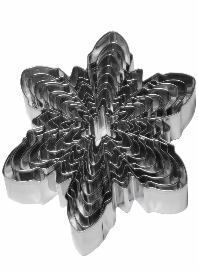 Comais Snowflake Cookie Cutter Set of 10 pcs, Stainless Steel Snowflake Shaped Christmas Cookie Cutters Fondant Baking Molds, From Large Size/7.9 Inches to Small Size/1.6 Inches - Image 2