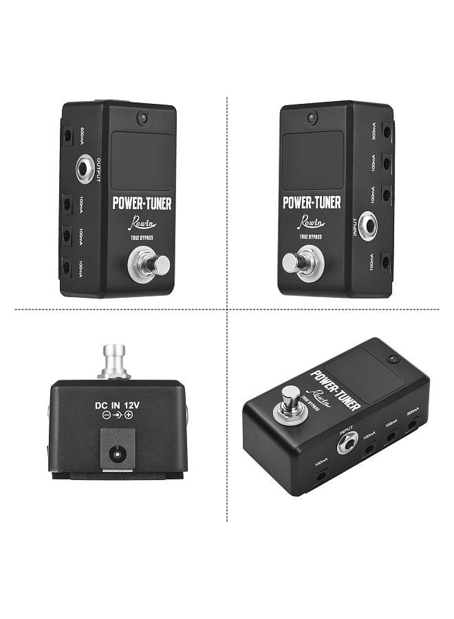 Generic Rowin Tuner Pedal True Bypass LED Indicator Light 12Hz-4186Hz Electric Guitar Tuner DC 12V 1/4 Inch Mono 8-channel Power Output Short Circuit Protection Guitars Accessories  - Image 5
