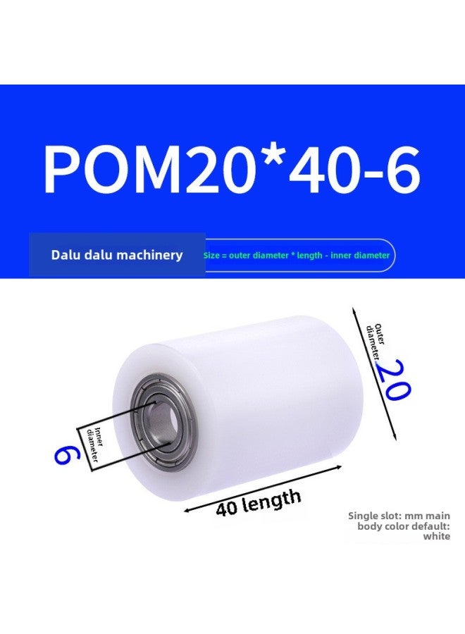 Mismi Plastic Coated POM Roller Double Bearing Pulley QAC72 Saigang Guide Wheel Unpowered 30 Roller Polyoxymethylene 20-Specifications:Black Pom20*40-6  - Image 1