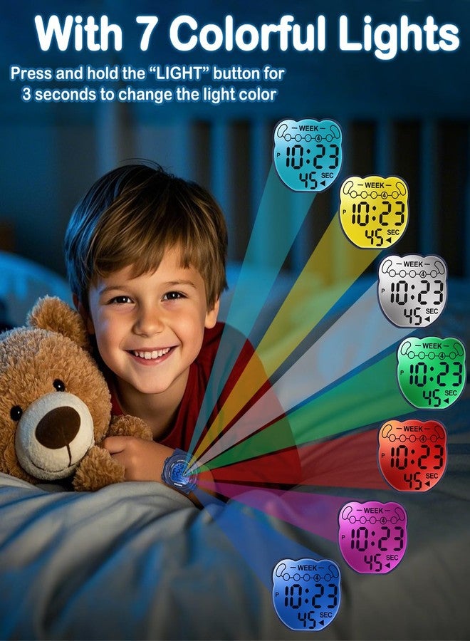 SOCICO Kids Digital Watches for Girls Boys, Waterproof 5ATM, 7 Color Lights Waterproof Watches for Kids with Alarm Stopwatch, Soft Band Wrist Watch for Girls and Boys Ages 5-12. - Image 2