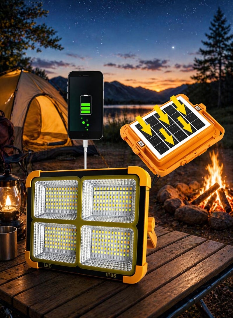 BKMax Rechargeable Solar LED Light – Portable, Waterproof, Powerbank For Home, Outdoor 4 Light Modes,Rechargeable Floorlight for Emergency Worklight for Power Cut - Image 1