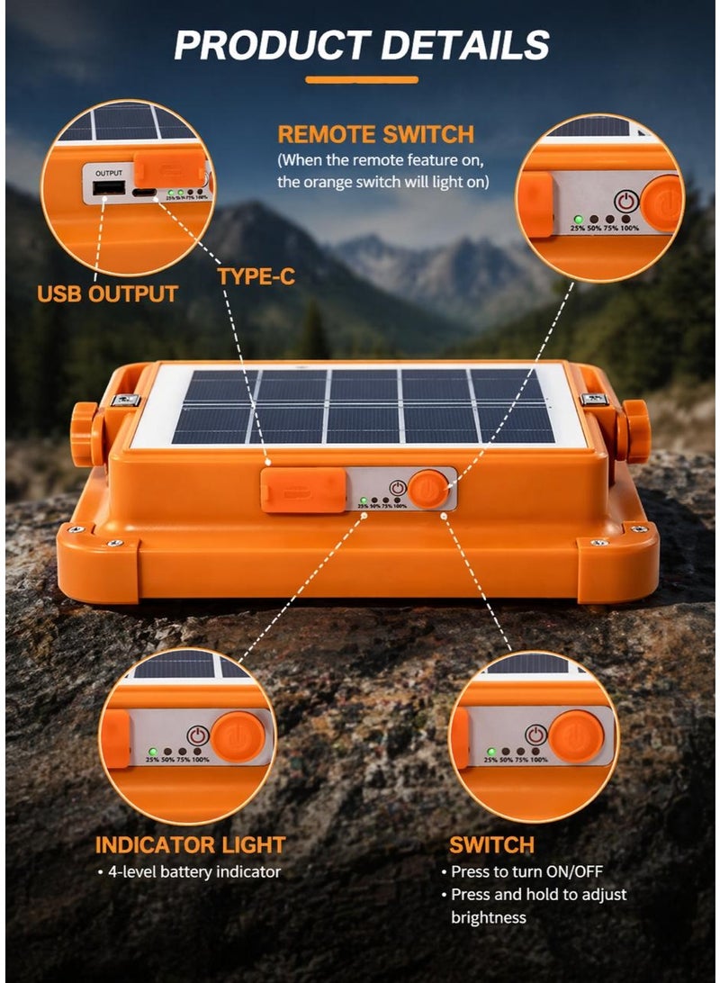 BKMax Rechargeable Solar LED Light – Portable, Waterproof, Powerbank For Home, Outdoor 4 Light Modes,Rechargeable Floorlight for Emergency Worklight for Power Cut - Image 3
