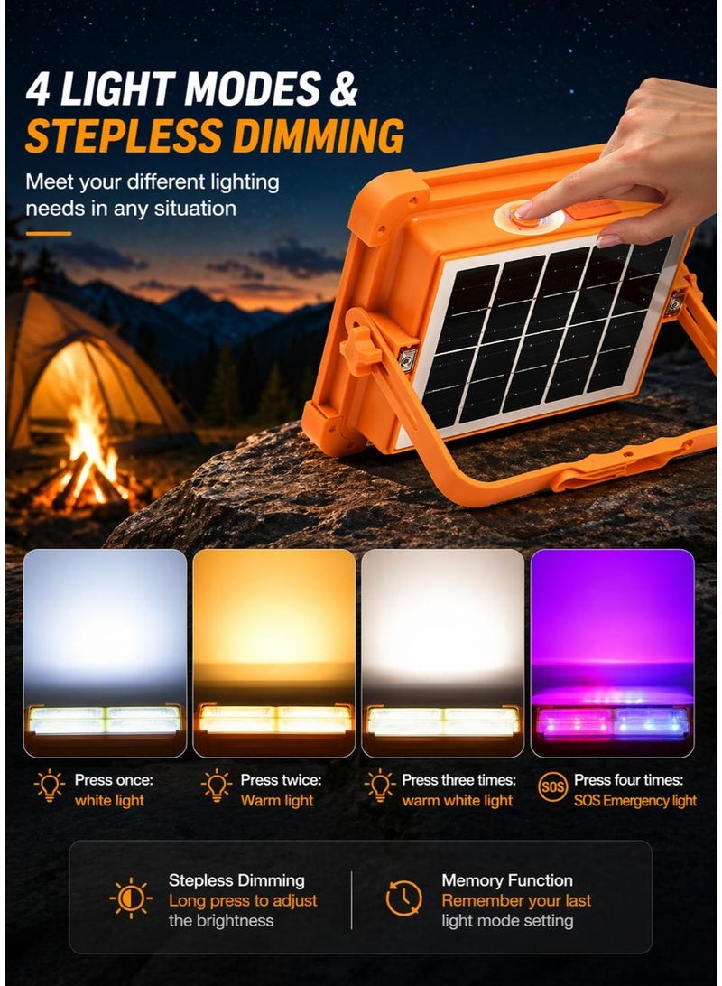 BKMax Rechargeable Solar LED Light – Portable, Waterproof, Powerbank For Home, Outdoor 4 Light Modes,Rechargeable Floorlight for Emergency Worklight for Power Cut - Image 4