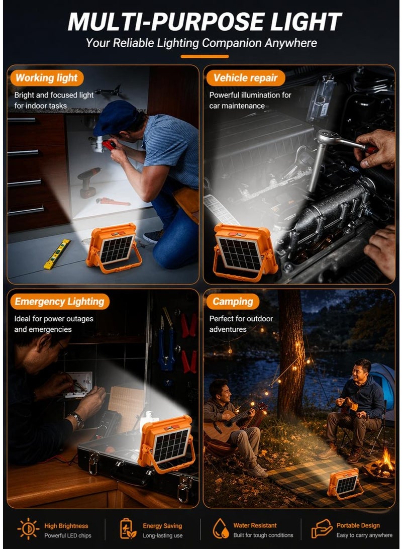 BKMax Rechargeable Solar LED Light – Portable, Waterproof, Powerbank For Home, Outdoor 4 Light Modes,Rechargeable Floorlight for Emergency Worklight for Power Cut - Image 5